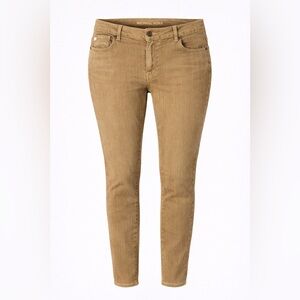 Michael Kors Khaki Stretch Twill Brown minimalist everyday denim Jeans Size 12